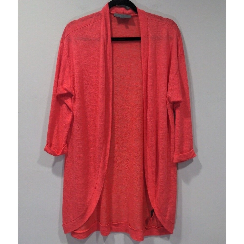Sunday In Brooklyn Open Front Lightweight Cardigan Womens Size S Curved Hem Pink